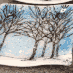 After School Art – Winter Scene on Fused Glass